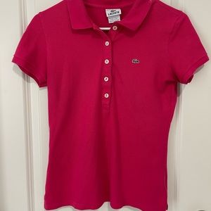 Lacoste polo pink shirt